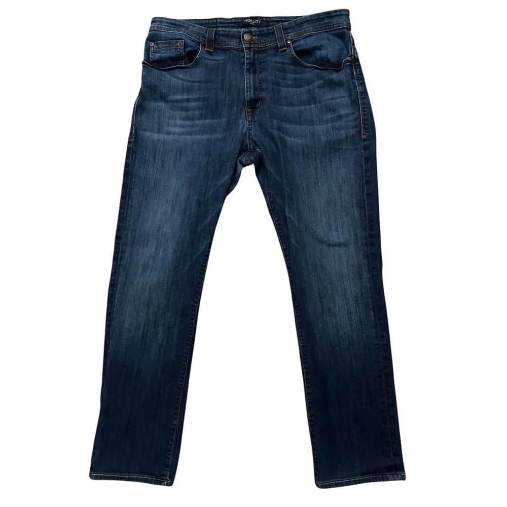 Fidelity Denim Jeans Mens Size 36 Jimmy Slim Straight 5-Pockets Stretch Blue